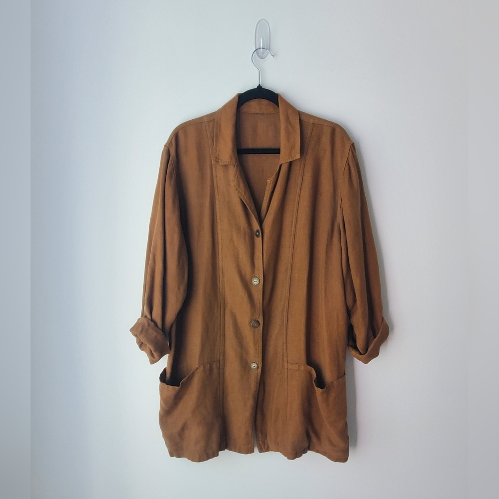 Women's Tan Button-Up Jacket